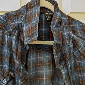 Blue TORRID Long Sleeve Shirt (Top)
